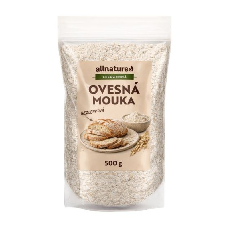 ALLNATURE Bezlepková ovesná mouka celozrnná 500 g