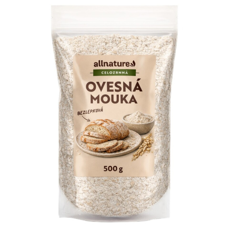 ALLNATURE Bezlepková ovesná mouka celozrnná 500 g
