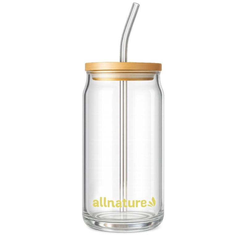 Allnature Sklenice s brčkem 480ml