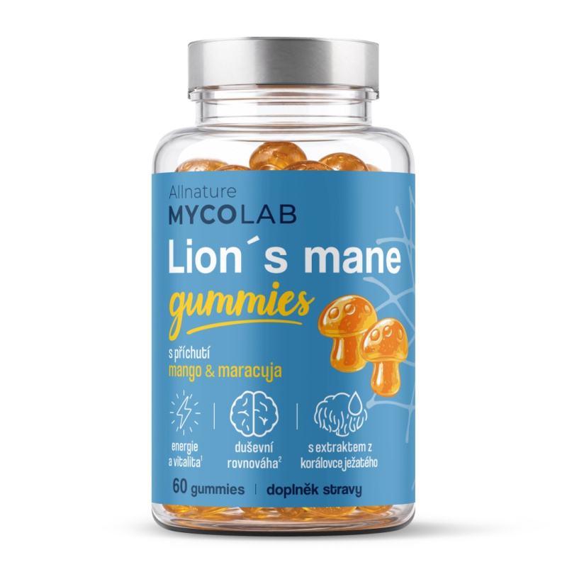 Allnature Mycolab Lion’s Mane Focus mango & maracuja gummies 60 ks