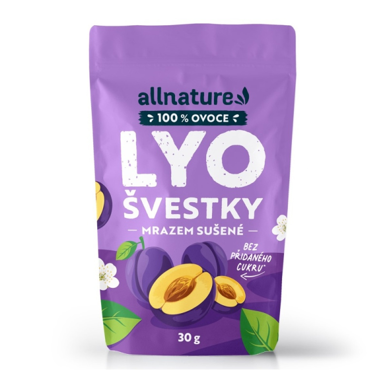 ALLNATURE Švestky sušené mrazem 30 g