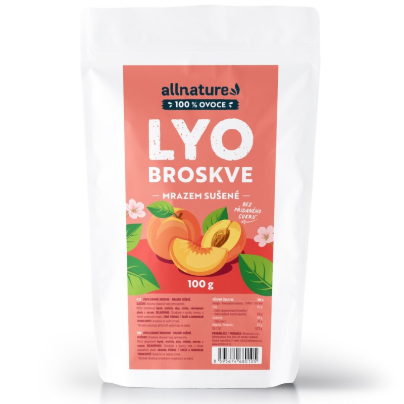 ALLNATURE Broskev sušená mrazem 100 g