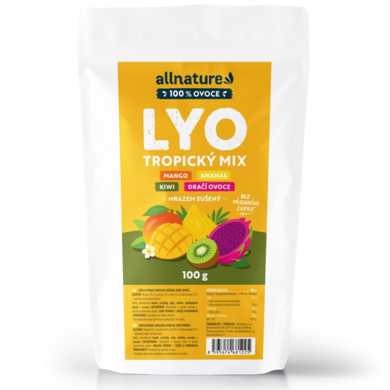 Allnature Tropický mix Lyo mrazem sušený 100g