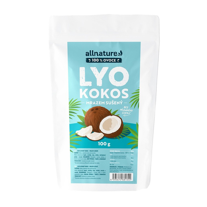 Allnature Kokos Lyo mrazem sušený 100g