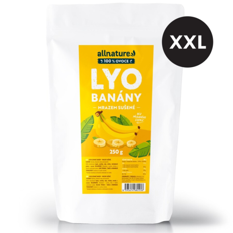 ALLNATURE Banány sušené mrazem XXL 250 g
