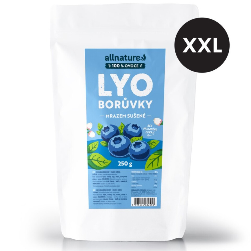 ALLNATURE Borůvka sušená mrazem celá XXL 250 g
