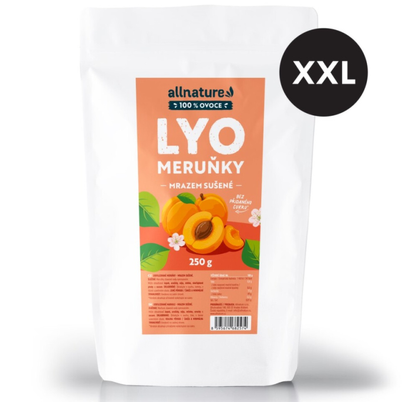 ALLNATURE Meruňky sušené mrazem XXL 250 g