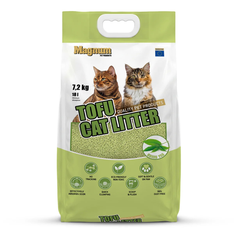 Magnum TOFU cat litter GREEN TEA Balení: 7,2 kg