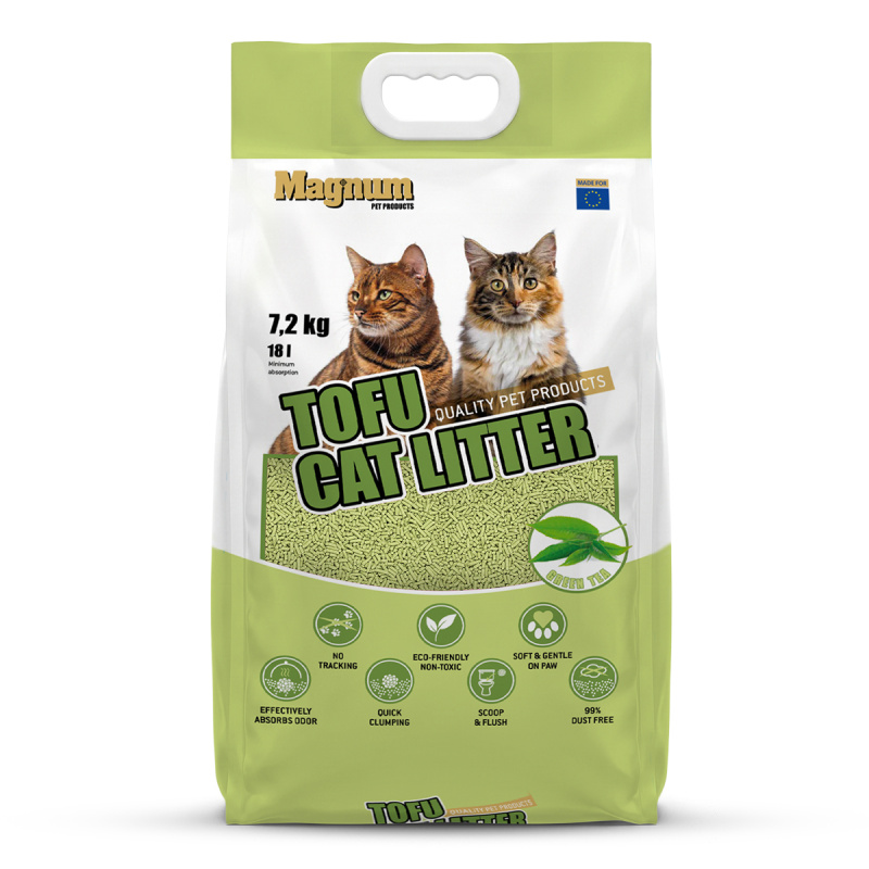Magnum TOFU cat litter GREEN TEA Balení: 7,2 kg