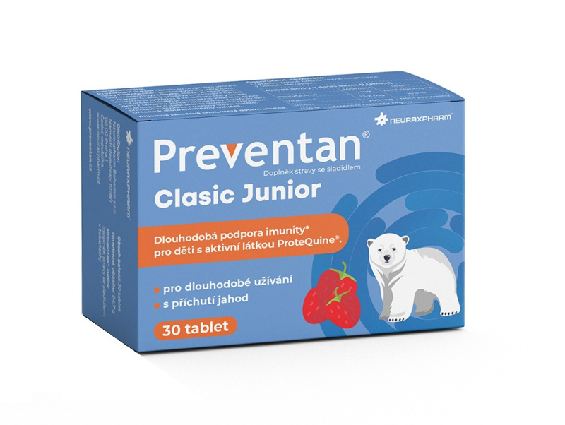 PREVENTAN Clasic junior příchuť jahoda 30 tablet