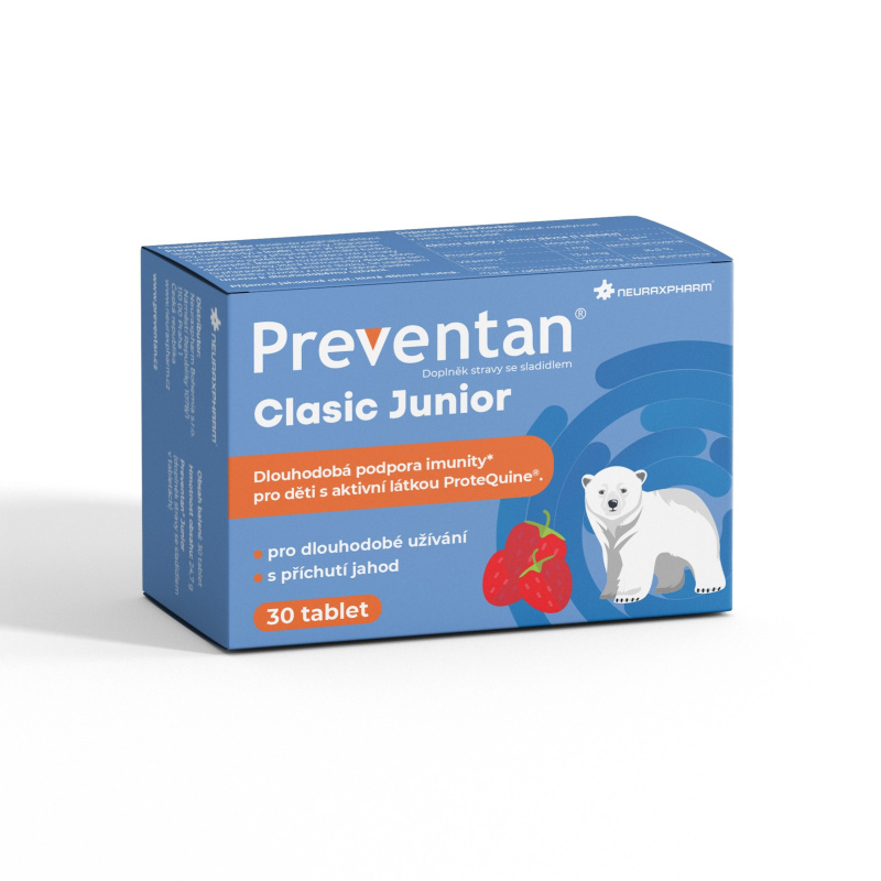 PREVENTAN Clasic junior příchuť jahoda 30 tablet