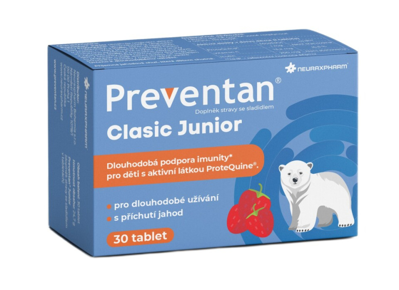 PREVENTAN Clasic junior příchuť jahoda 30 tablet