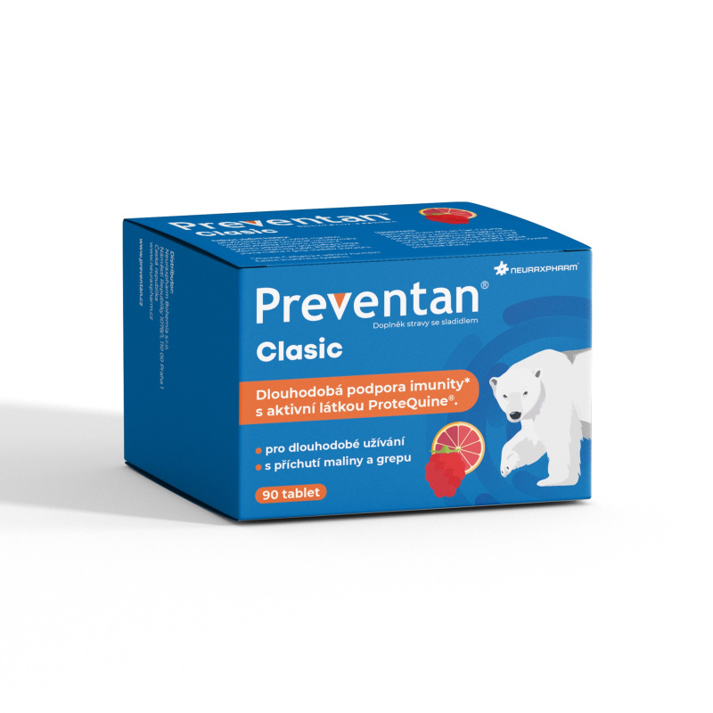Preventan Clasic s příchutí maliny a grepu tbl.90
