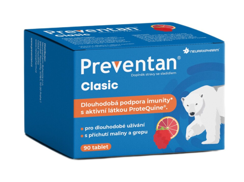 Preventan Clasic s příchutí maliny a grepu tbl.90