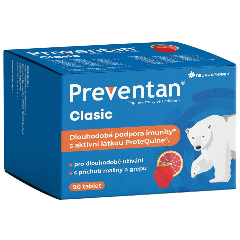 Preventan Clasic s příchutí maliny a grepu tbl.90