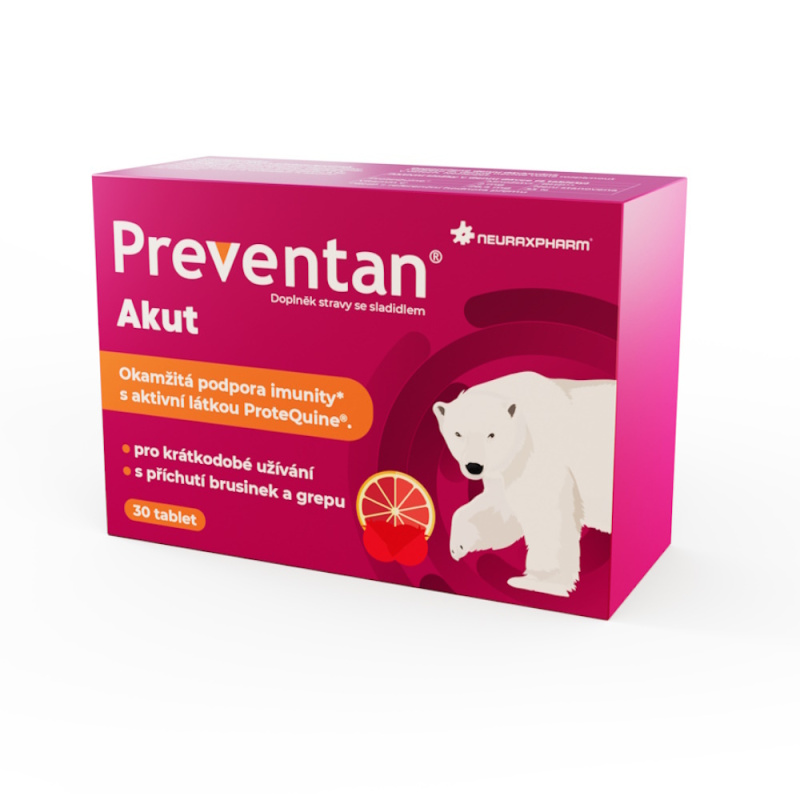 Preventan Akut s příchutí brusinek a grepu tbl.30