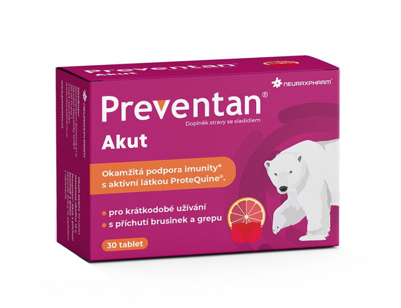 Preventan Akut s příchutí brusinek a grepu tbl.30