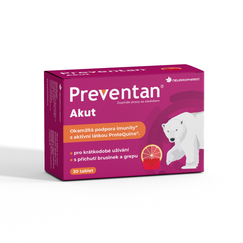 Preventan Akut s příchutí brusinek a grepu tbl.30