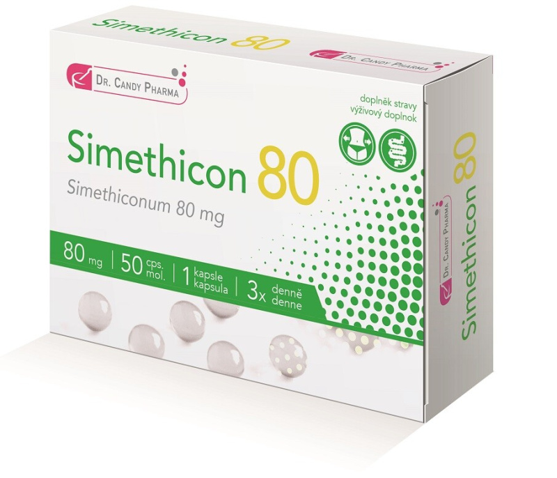 DR.CANDY PHARMA Simethicon 80 mg 50 měkkých kapslí