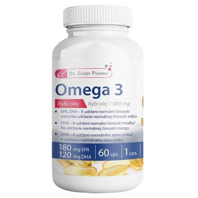 DR.CANDY PHARMA Omega 3 rybí olej 1000 mg 60 kapslí