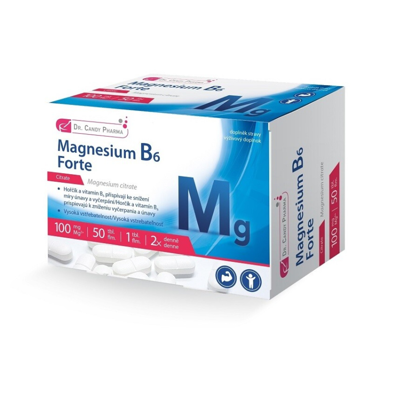 DR.CANDY PHARMA Magnesium + vitamín B6 forte 100 mg 50 tablet