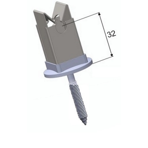 Podpěra vedení kovový klips na stěnu vrut 40mm D T TECHNIC PV 17 K8/40 nerez 442094