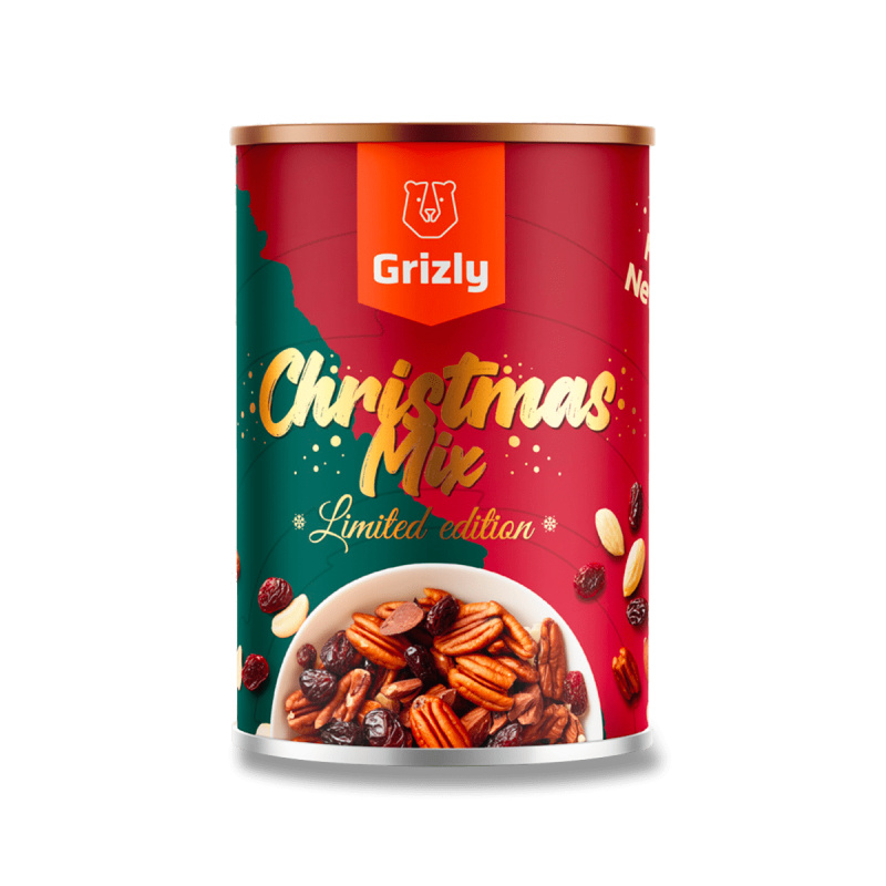 Grizly Vánoční Mix - směs ořechů a sušeného ovoce - 400 g