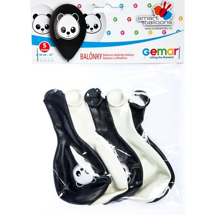 GEMAR Balónek nafukovací 30 cm "Panda" 5 ks