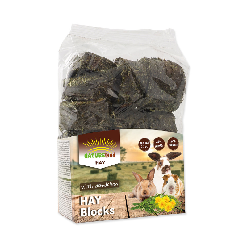 Seno NATURE LAND Hay bloky s pampeliškou 600 g