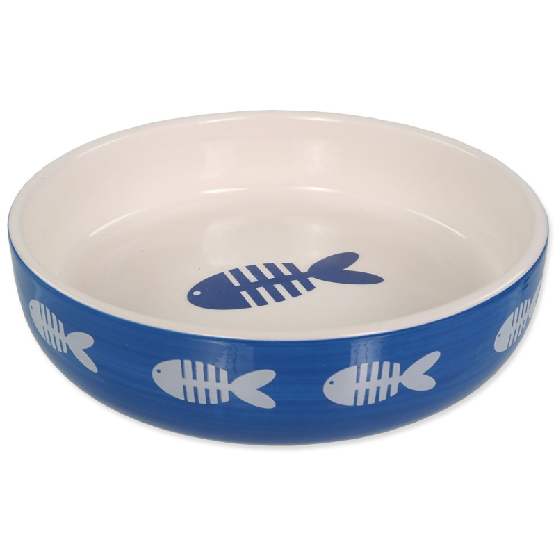 Miska MAGIC CAT keramická potisk ryba modrá 13 cm 0.26 l