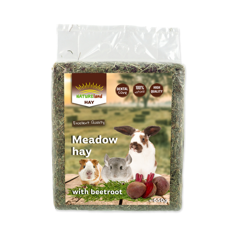 Seno NATURE LAND Meadow Hay s červenou řepou 0,65 kg