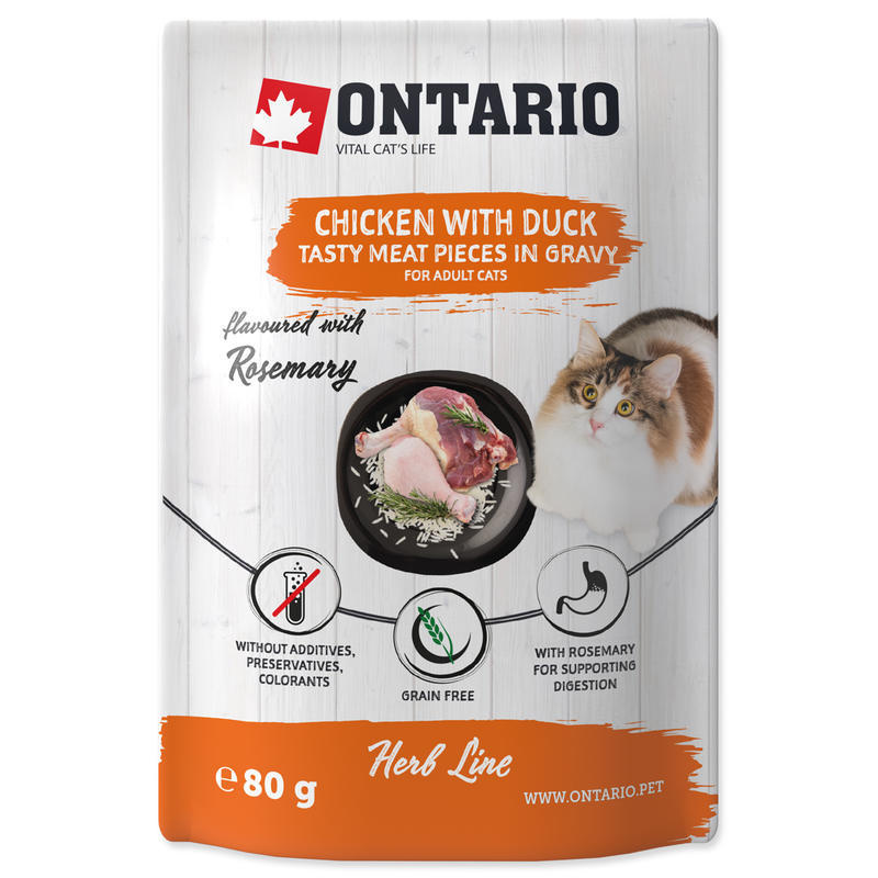 Kapsička ONTARIO kuřecí s kachnou v omáčce 80 g