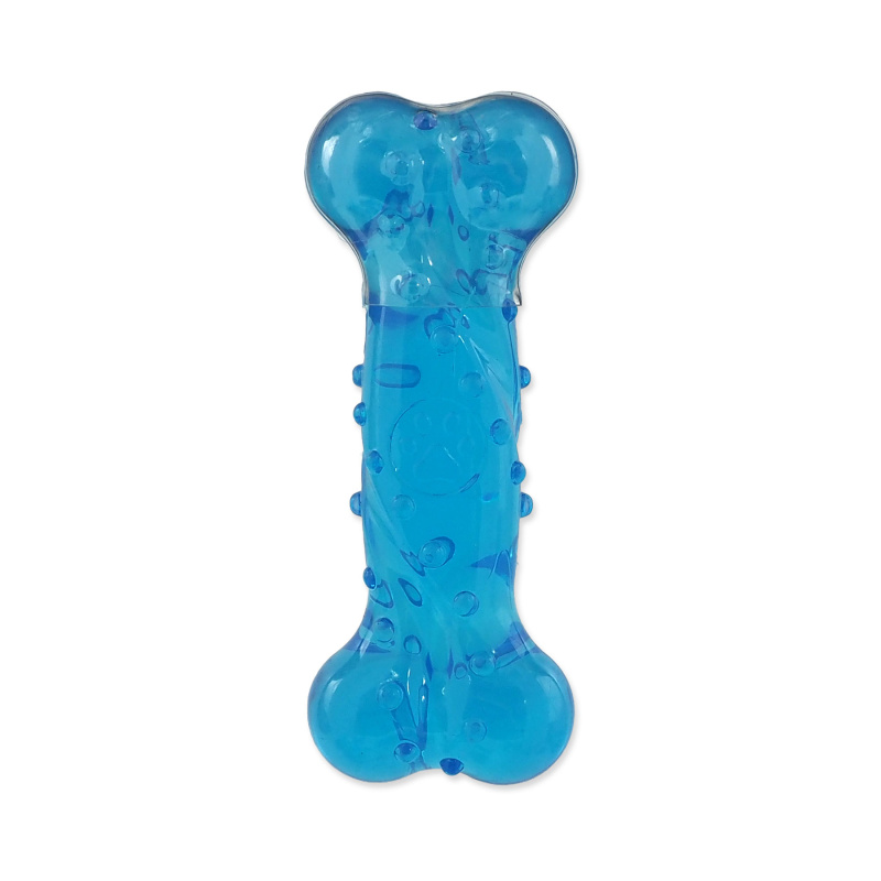 Hračka DOG FANTASY STRONG kost s vůni slaniny modrá 12,5cm 1 ks