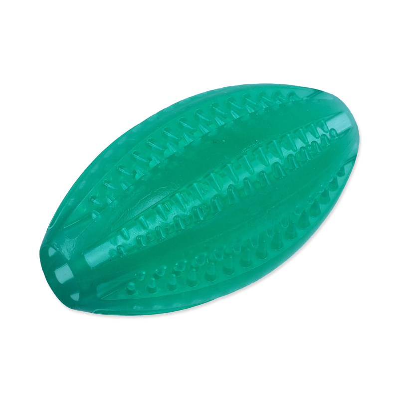 Míček DOG FANTASY DENTAL MINT rugby zelený 9 cm