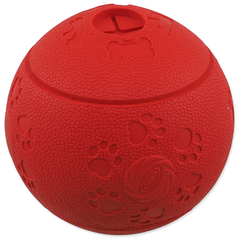 Míček DOG FANTASY na pamlsky červený 11cm 1 ks