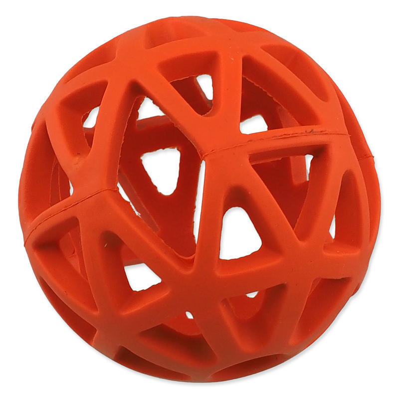 Míček DOG FANTASY děrovaný oranžový 7cm 1 ks