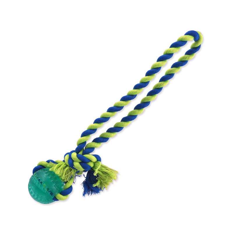 Hračka DOG FANTASY DENTAL MINT míček házecí s provazem zelený 5 x 30 cm 1 ks
