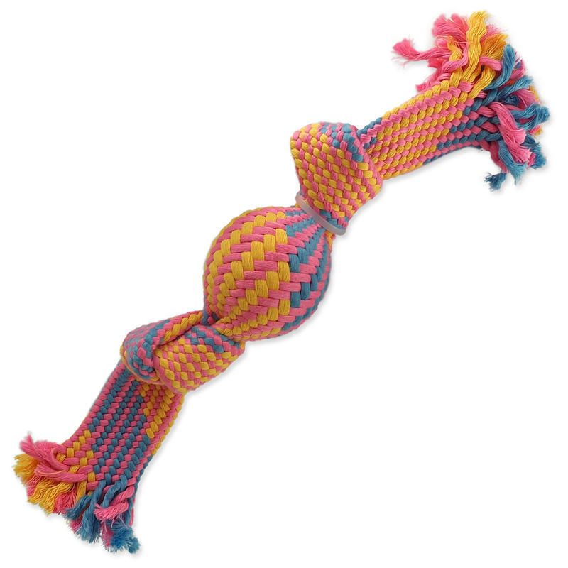 Přetahovadlo DOG FANTASY míč barevné vzor č.2 - 2 knoty 33 cm