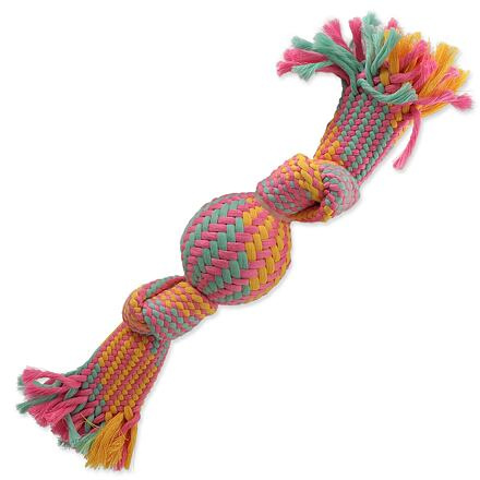 Přetahovadlo DOG FANTASY míč barevné vzor č.1 - 2 knoty 40 cm