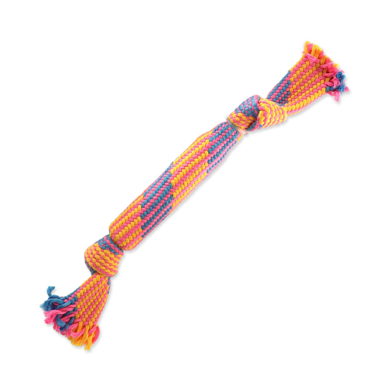 Přetahovadlo DOG FANTASY barevné se zvukem vzor č.2 - 2 knoty 40 cm