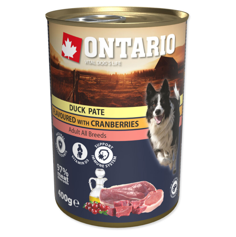 Konzerva ONTARIO kachní paté s brusinkami 400 g