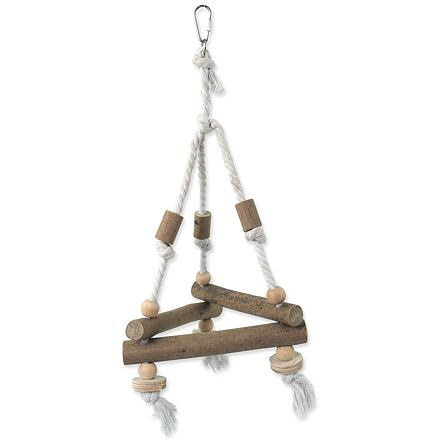 Hračka EPIC PET závěsná dřevěná - triangl s lanem 37 cm
