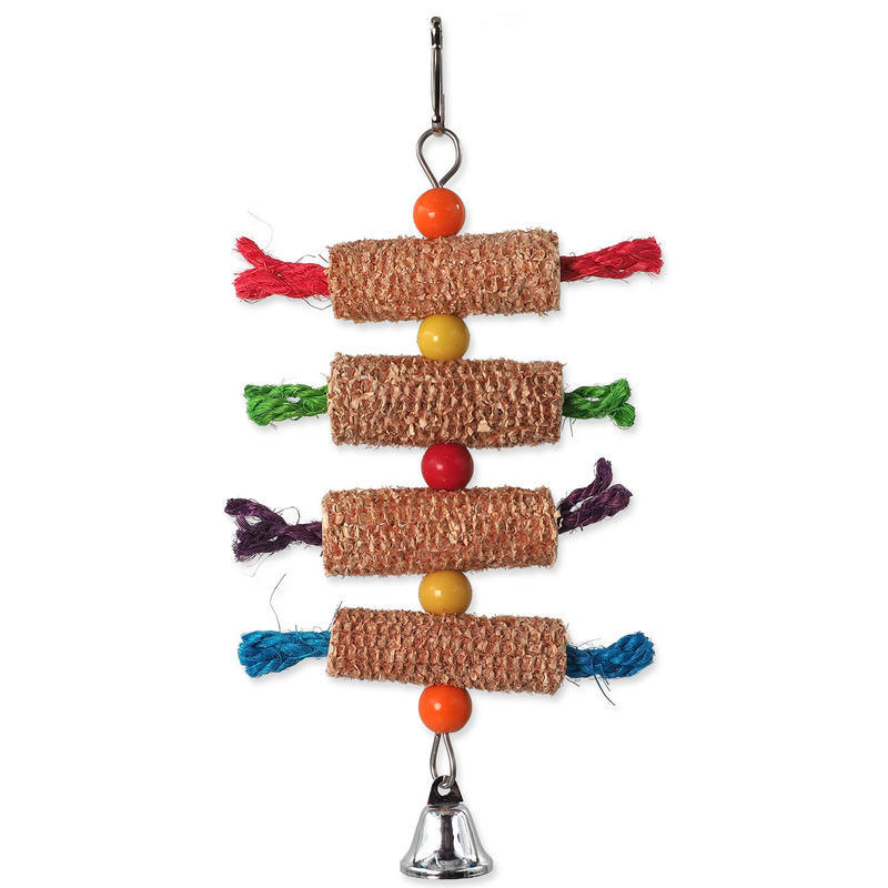 Hračka BIRD JEWEL závěsná barevná - klasy se zvonečkem 27 cm