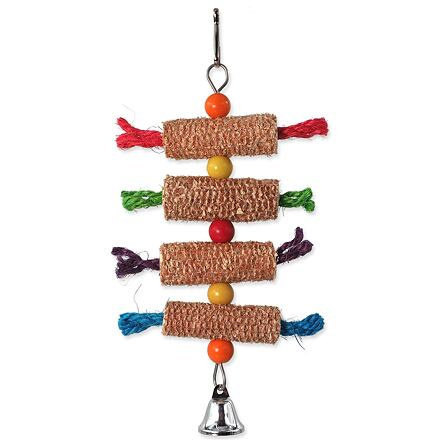 Hračka BIRD JEWEL závěsná barevná - klasy se zvonečkem 27 cm