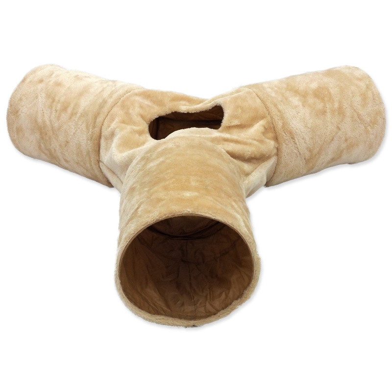 Tunel MAGIC CAT plyšový tvar Y šustící béžový 80 cm