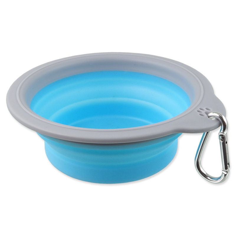 Cestovní miska DOG FANTASY skládací modrá S 1 ks