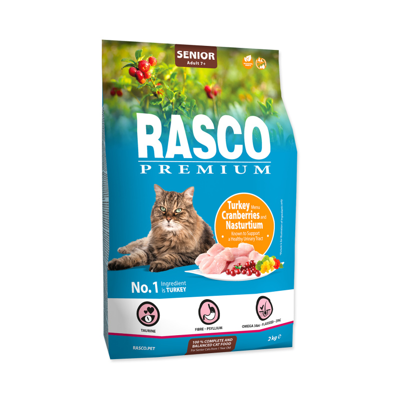 Granule RASCO Premium Senior krůtí s brusinkou a lichořeřišnicí 2 kg