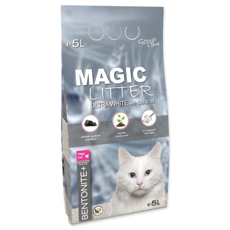 Kočkolit MAGIC LITTER Bentonite Ultra White with Carbon 5 l