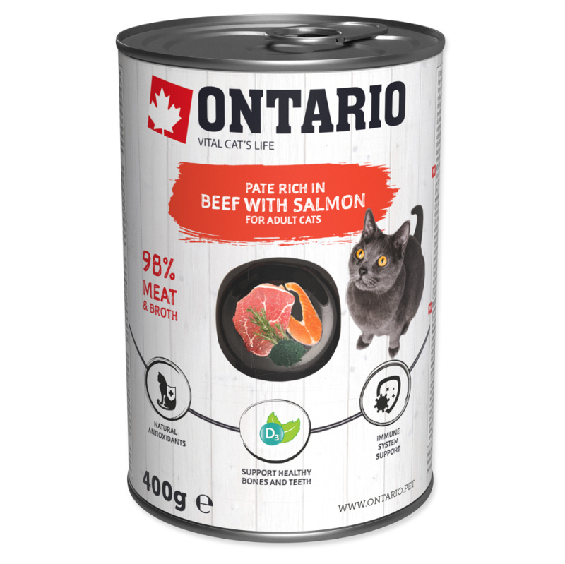 Konzerva ONTARIO hovězí paté s lososem 400 g