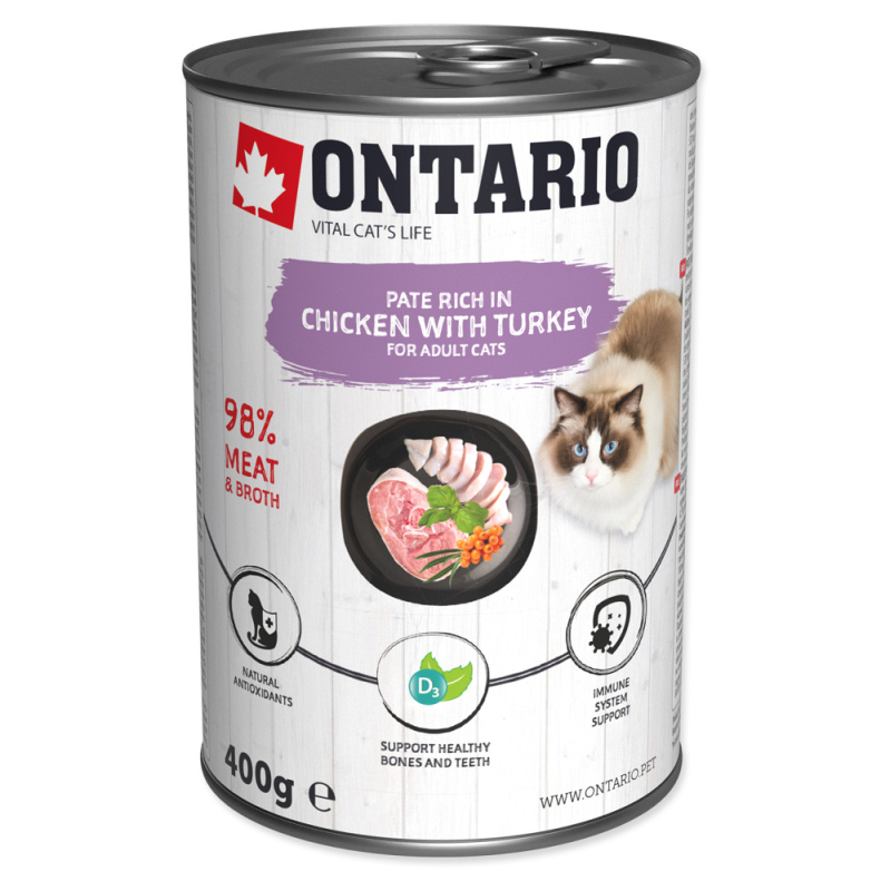 Konzerva ONTARIO kuřecí paté s krůtou 400 g